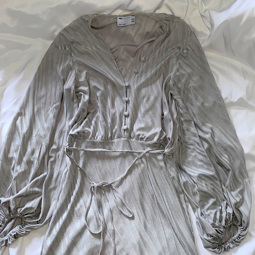 Asos grey zebra stripe mini dress